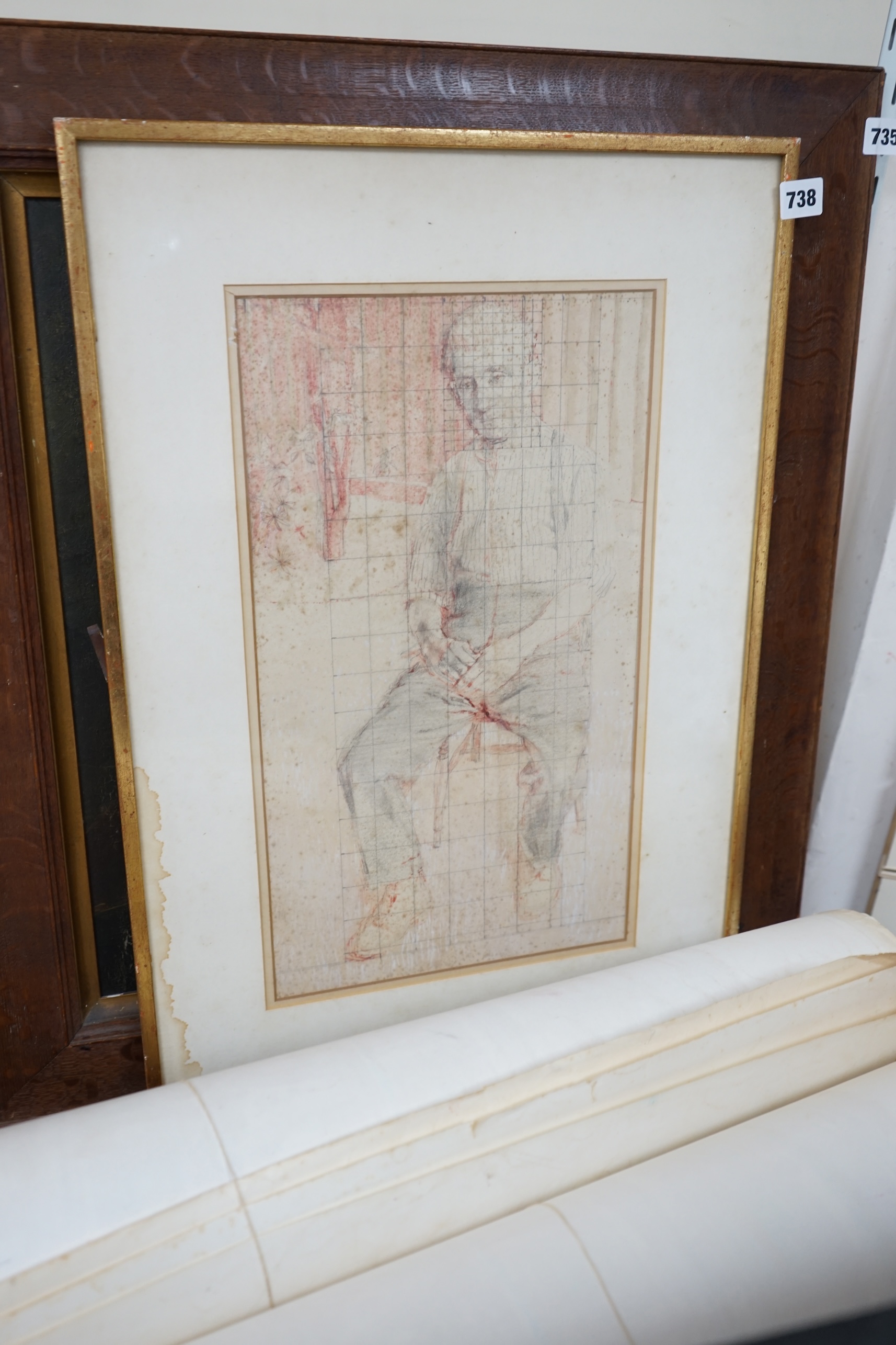 Norman Charles Blamey OBE, RA (1914-2000), pencil and watercolour sketch on paper, Full-length portrait of a seated gentleman, 46 x 26cm. Provenance; from the artists' studio., David Smith was born in Lowestoft and exhib